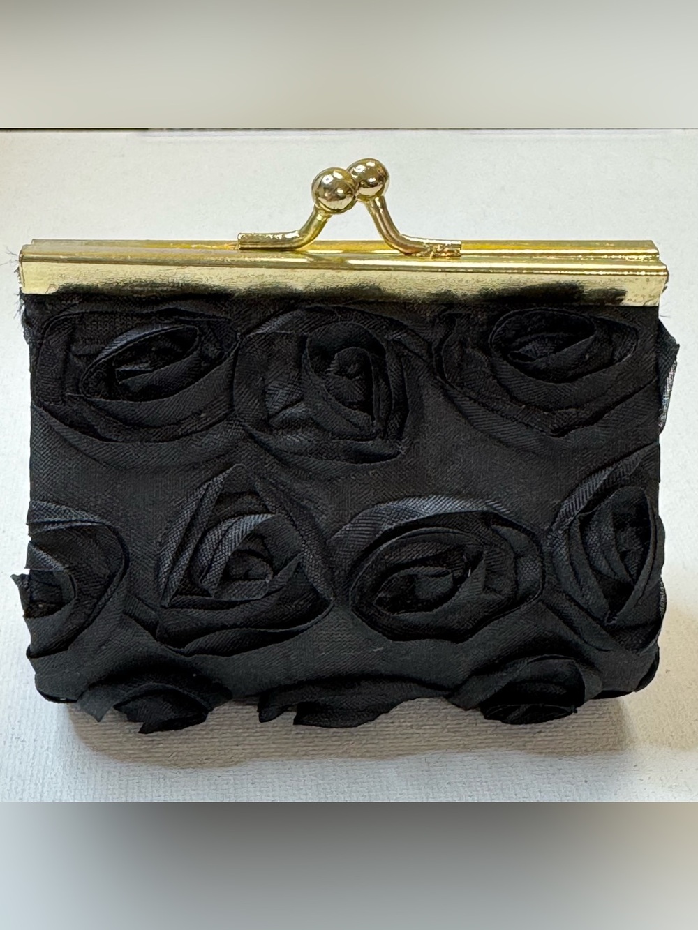 Black Rosette Lipstick Clutch